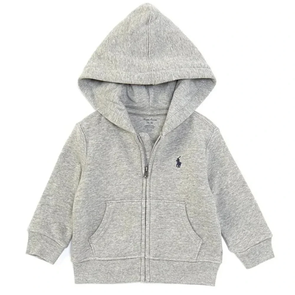Ralph Lauren Gray Full Zip Hoodie Size 18 Months NEW with Tag